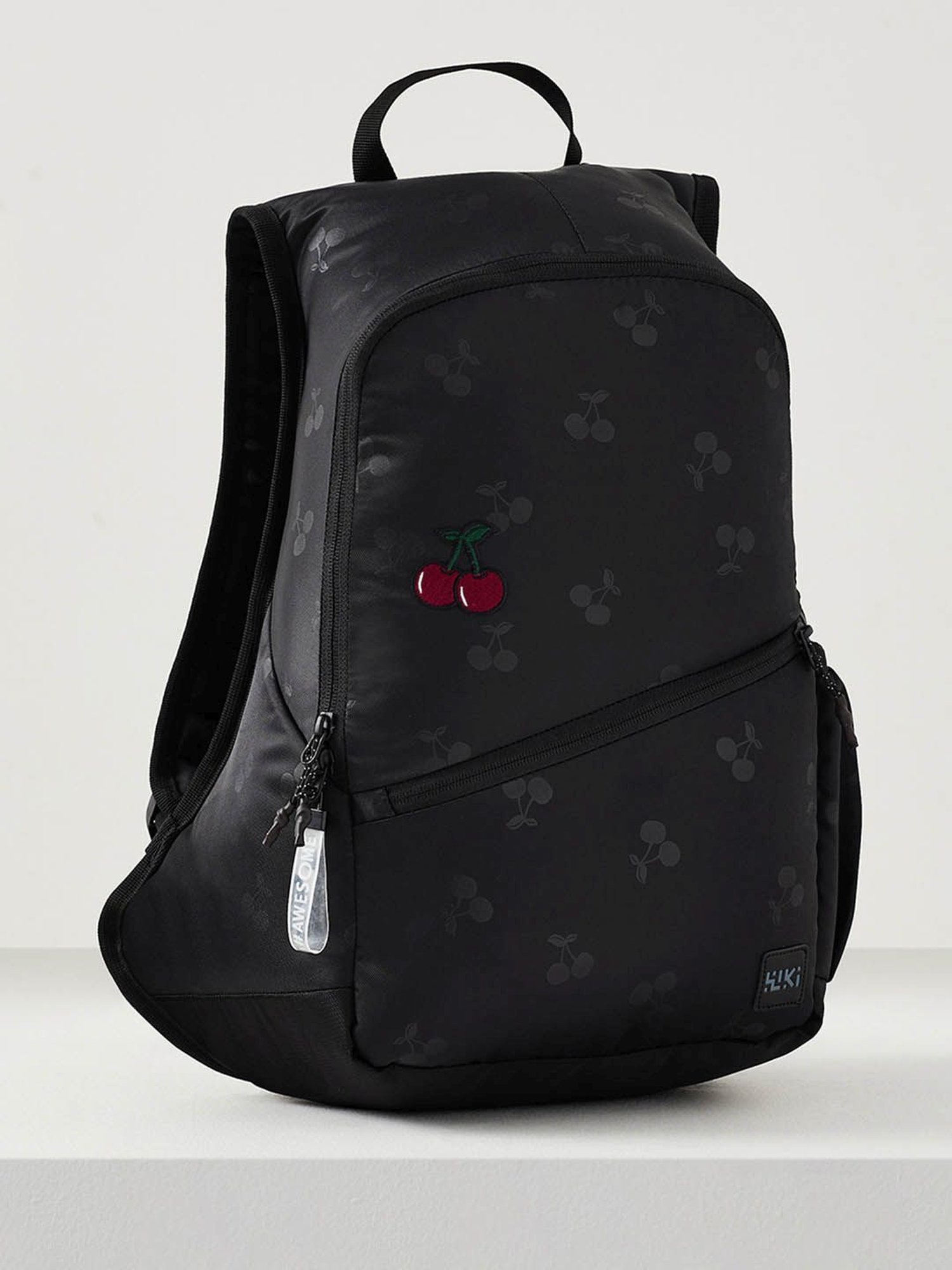 Wiki Back to School Black Polyester Printed Backpack - 22 Ltrs