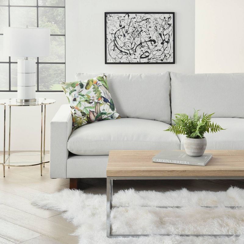 18"x18" Reversible Indoor/Outdoor Jungle and Cubes Pattern Square Throw Pillow - Mina Victory