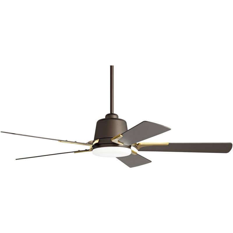 54" Casa Vieja Ceiling Fan with Light LED Dimmable Remote Bronze Soft Brass Opal Etched Glass Living Room Kitchen Bedroom Family