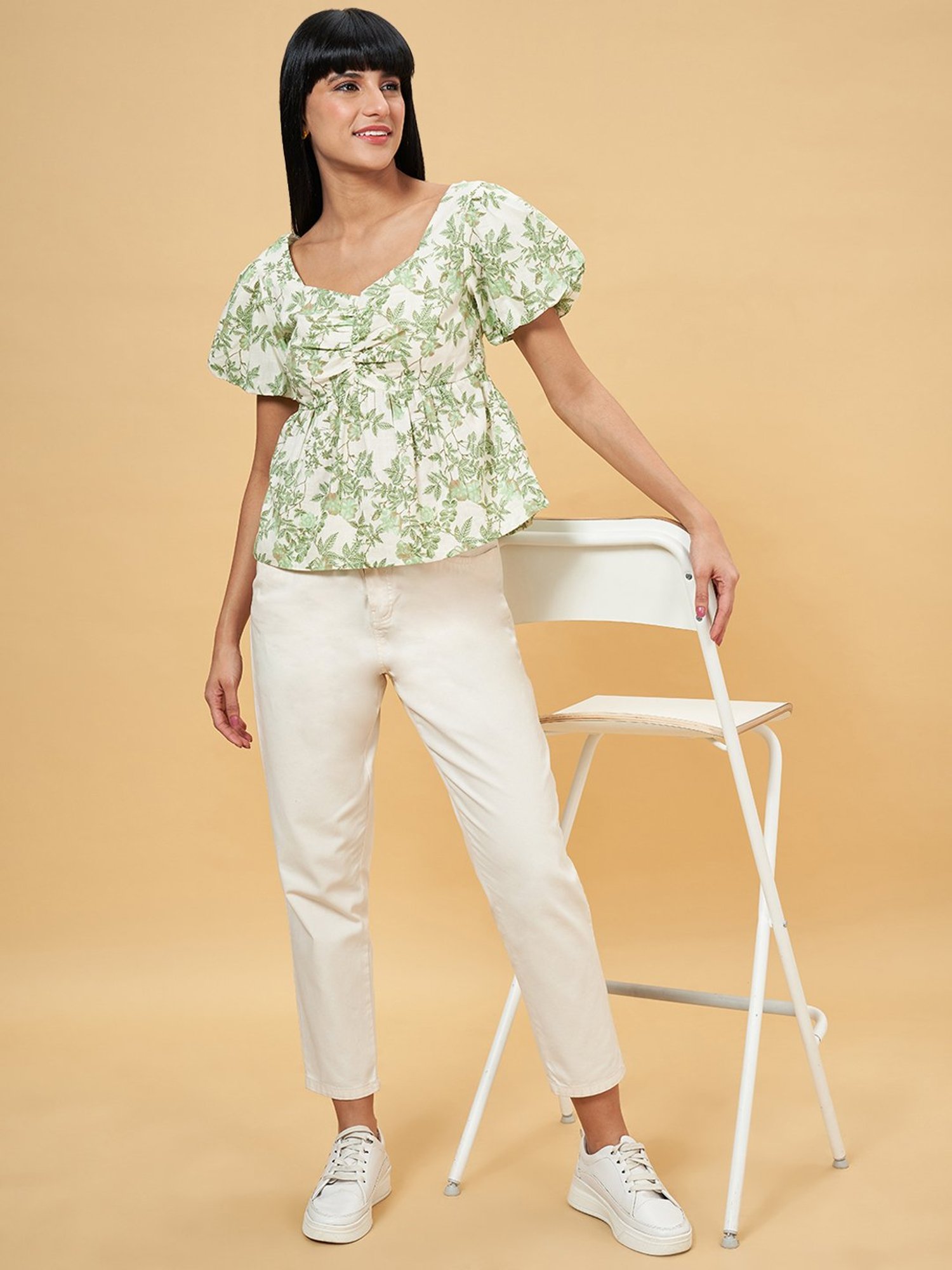 Honey by Pantaloons Whisper White Floral Print Top