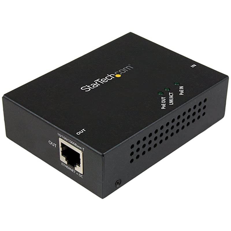 com 1 Port Gigabit PoE+ Extender 8023at amp 8023af 100m 330ft Power over Ethernet Extender PoE Repeater Network Extender POEEXT1GATBlack