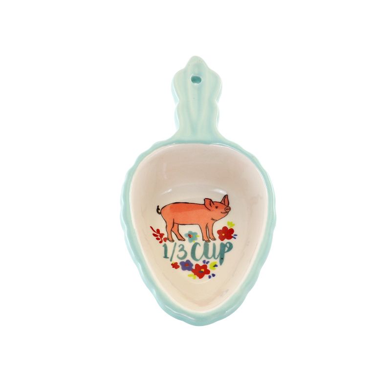 Gibson 4 Piece Ceramic Measuring Scoop Set in Yellow and Blue