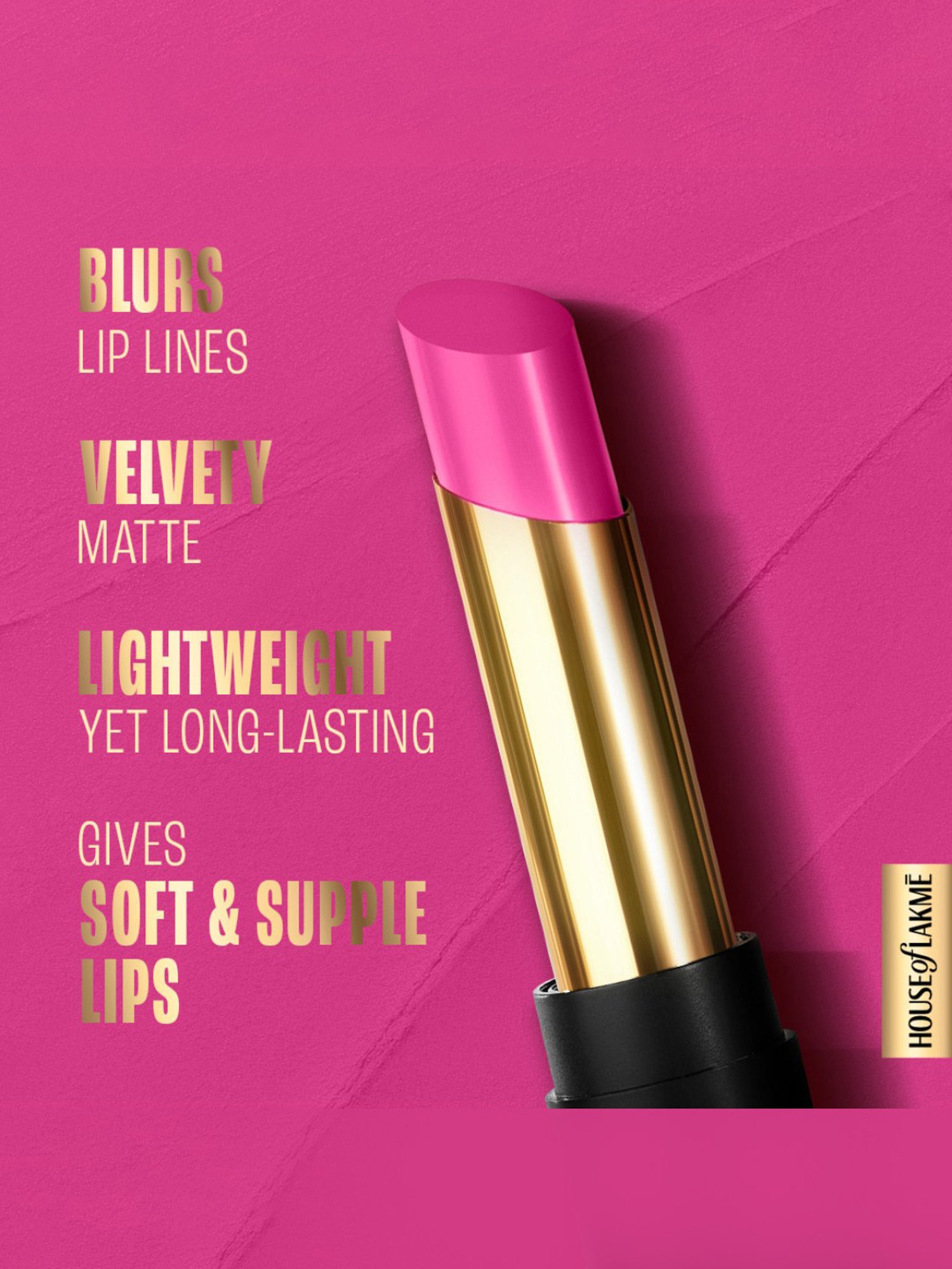 Lakme Absolute Beyond Matte Lipstick Fuchsia Fun - 3.4 gm