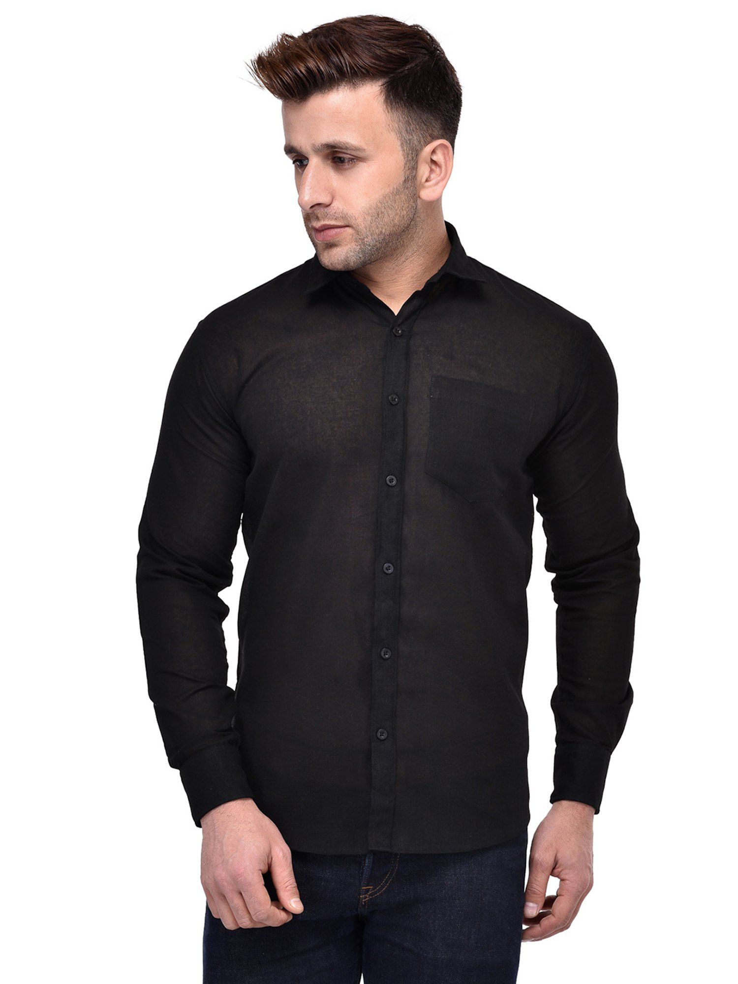 Hangup Plus Black Slim Fit Shirt
