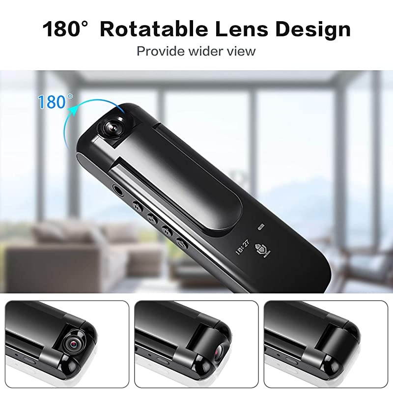 Camera - Body Camera Video Recorder -Small Wearable Pocket Cam - Clip Camera Motion Activated - 130&deg; Wide Angle Lens - Easy to Use Camera 1080P for Home and Office(with 32G Card)