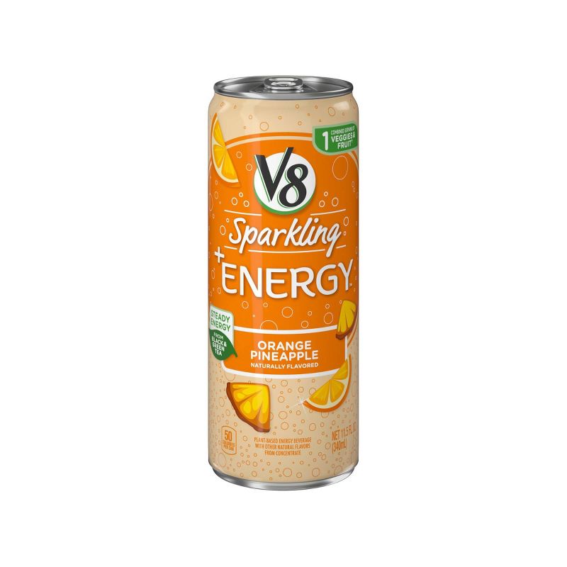 V8 Sparkling +Energy Orange Pineapple Juice Drink - 4pk/11.5 fl oz Cans