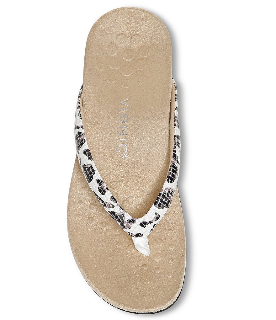 Vionic Dillon Leopard Snake Toe Post Sandals