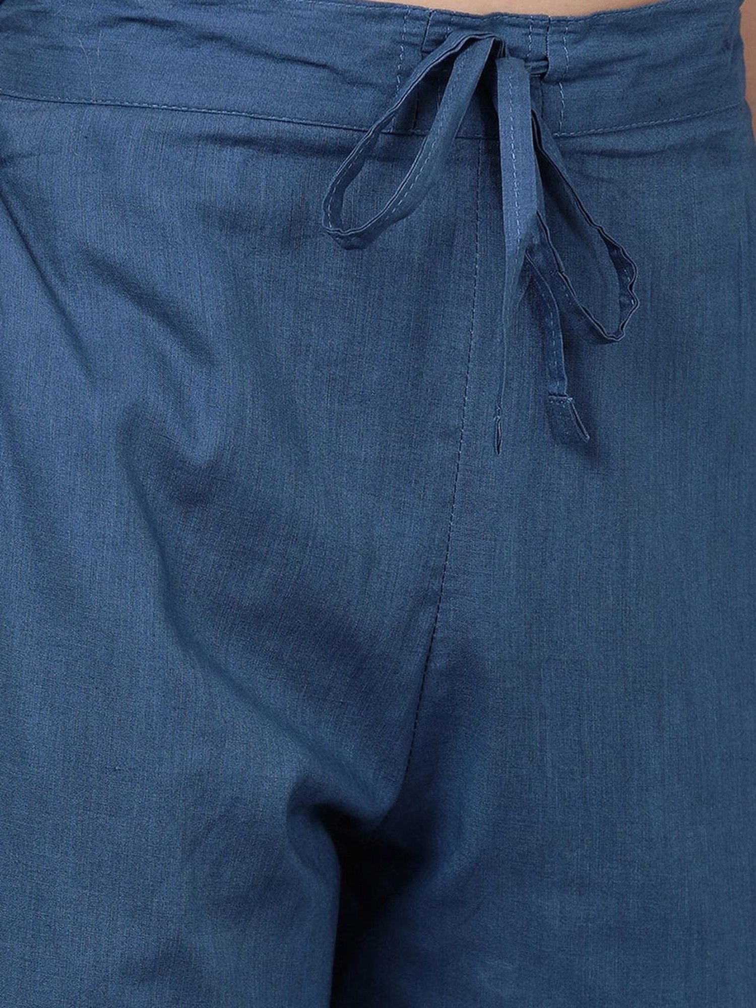 Vaamsi Blue Rayon Floral Print Kurta Pant Set With Dupatta