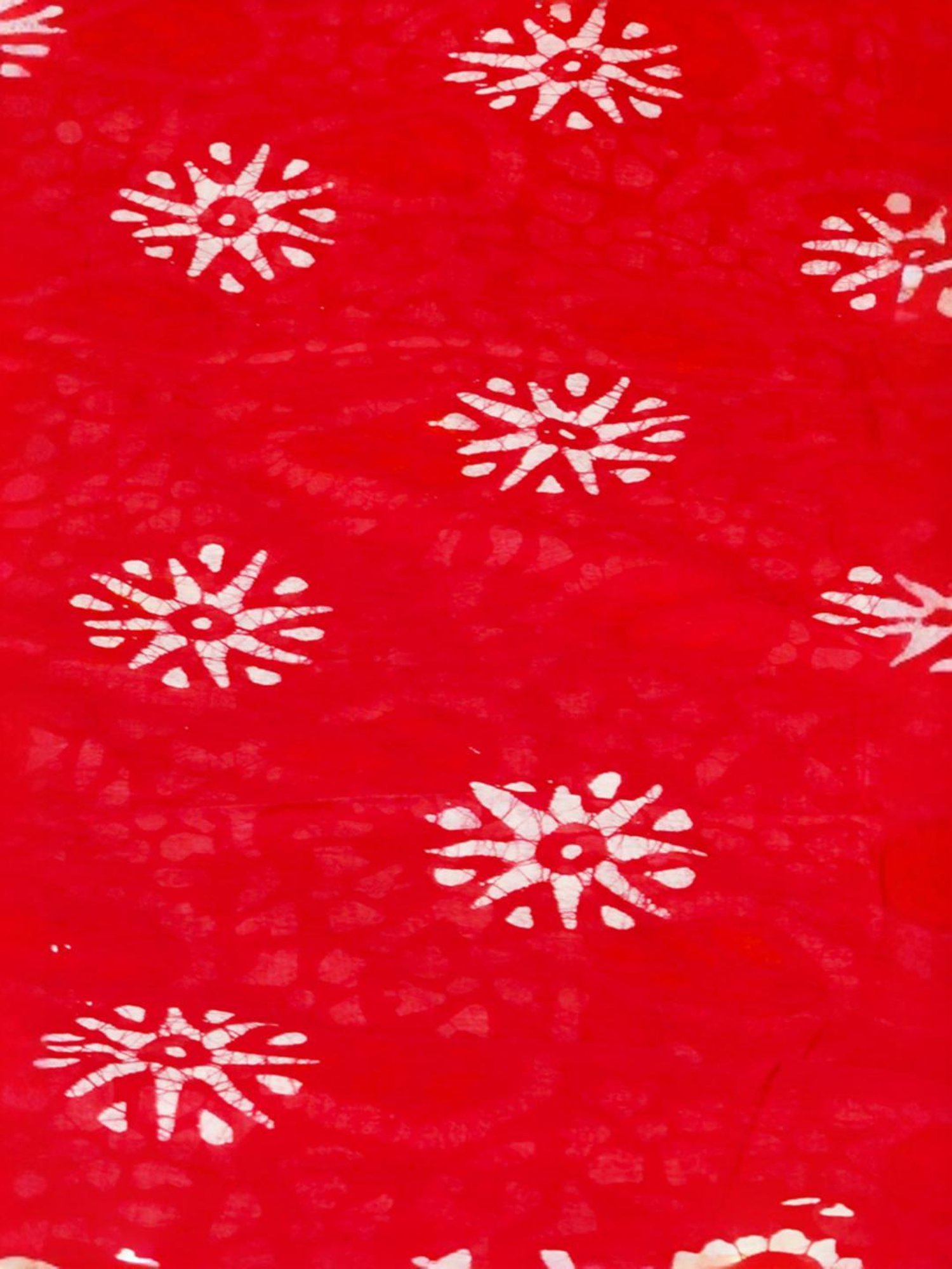 Unnati Silks Red Cotton Printed Saree With Unstitched Blouse