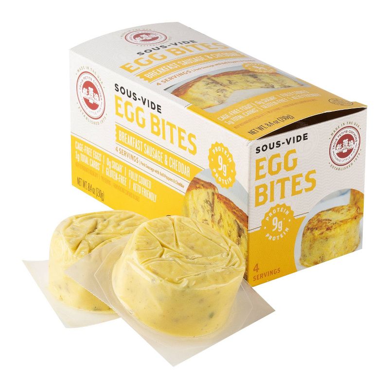 Three Little Pigs Sous-vide Egg Bite with Breakfast Sausage and Cheddar - 4pk