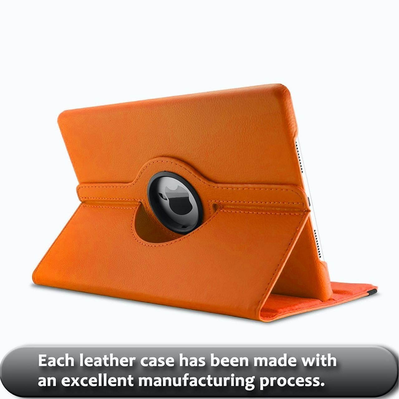 360 Degree Smart Rotating Leather Hybrid Case for iPad 10.2 inch (8th & 7th Gen) - Orange