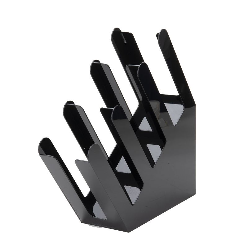 Mind Reader 3 Compartment Acrylic Cup Holder for Stacked Hot or Cold Disposable Cups, Black