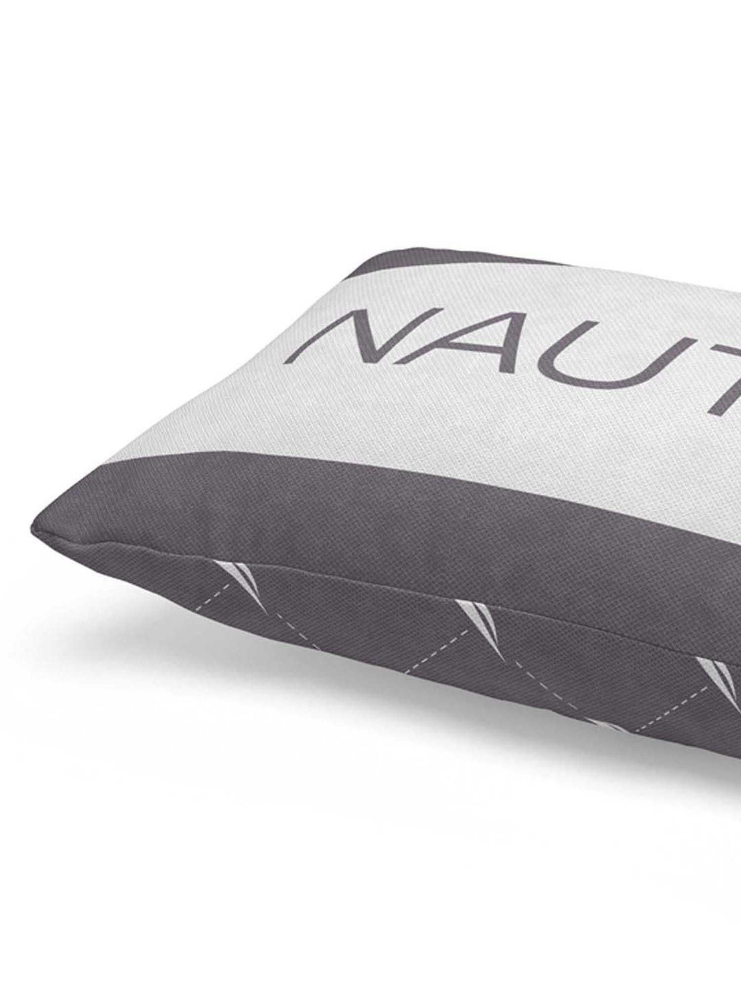 Nautica Logo Stripe Grey Microfibre 300 GSM Premium Cushion Covers - Set of 2