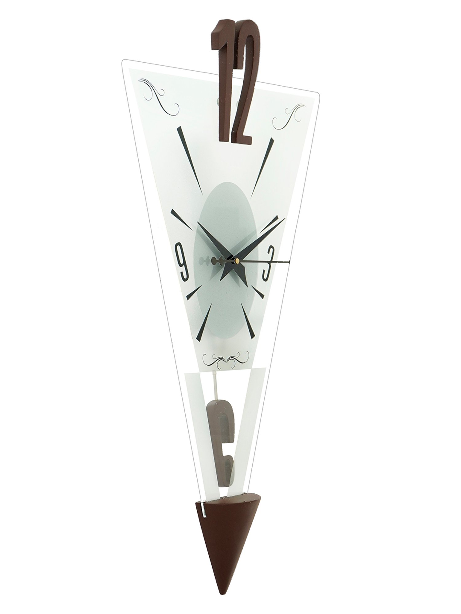 CHRONIKLE Elegant White & Brown Wood Wall Clock