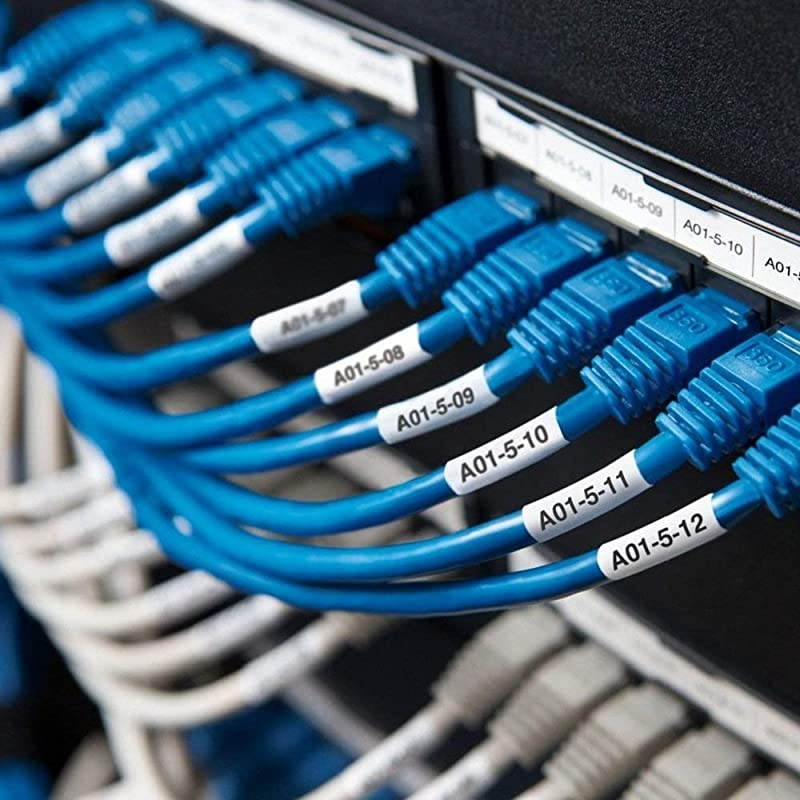 Compatible Industrial Label Tapes Replacement DYMO 18443 Permanent Vinyl Label Tapes 38quot for DYMO Rhino 4200 5200 5000 6000 Label Maker and More Black on White 38 Inch x 18 Feet