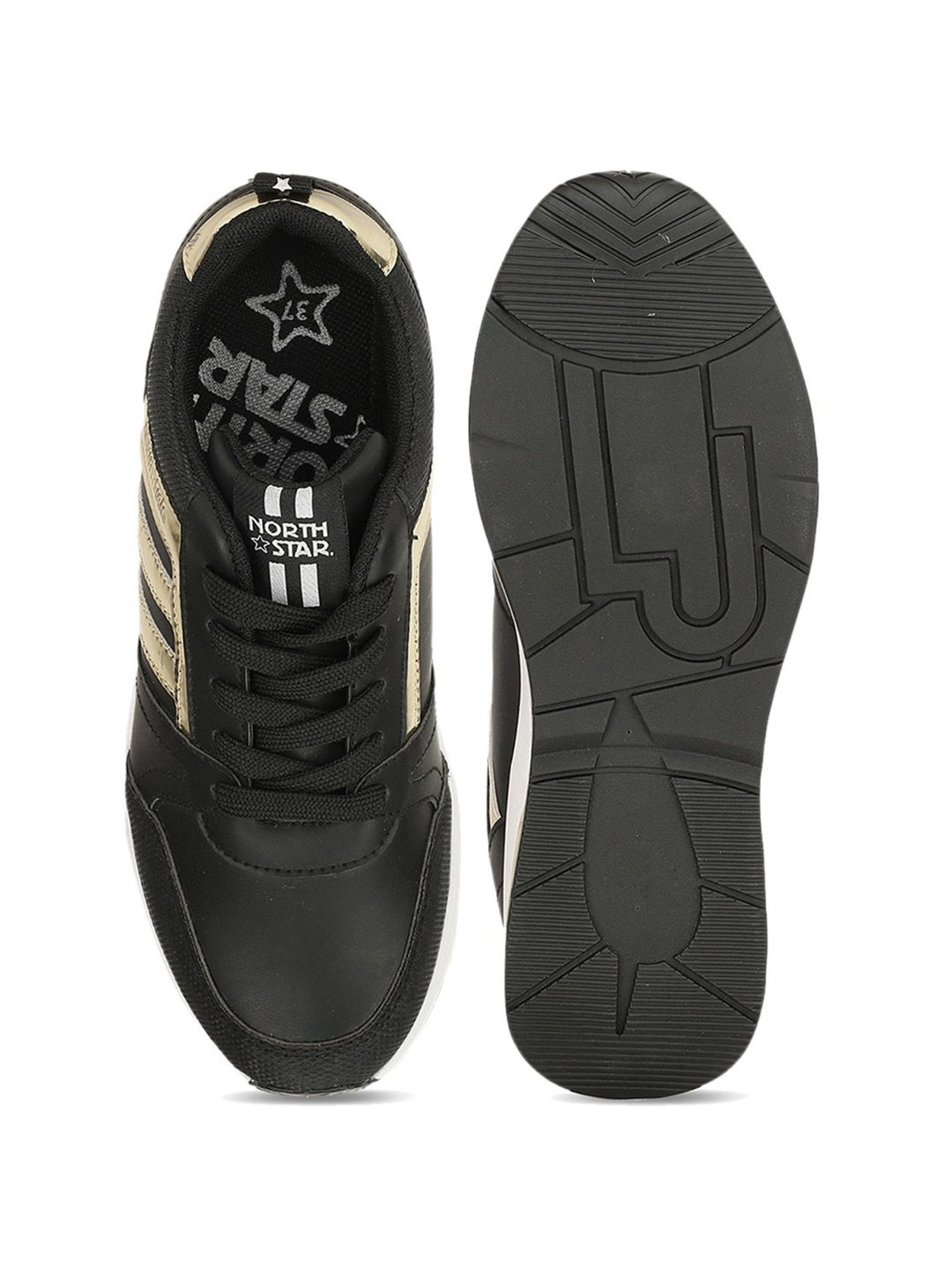 North Star by Bata Women's Black Running Shoes