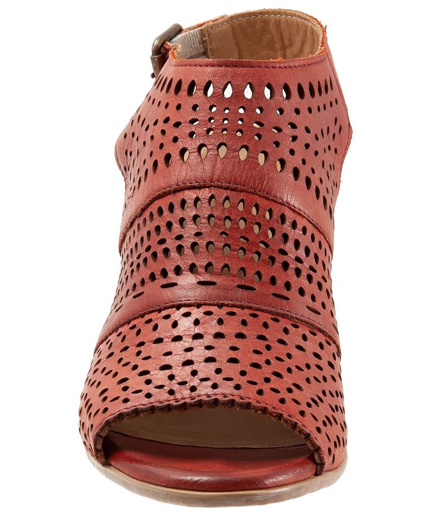 Bueno Upton Perforated Leather Block Heel Sling Sandals