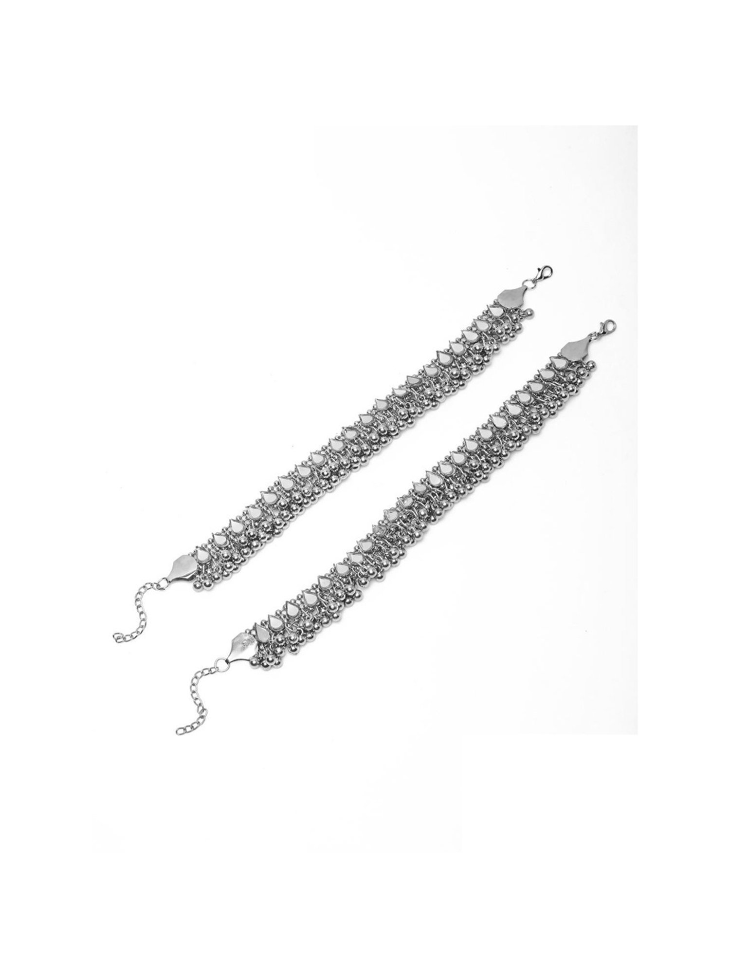 YouBella Gold-Plated Copper Strand Stylish Party Wear Anklets for Women - Set of 2