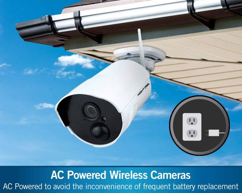 Night Owl Wireless Home Security Camera System with 4 AC Powered 1080p HD Indoor/Outdoor Wireless Digital IP Cameras with Night Vision (Expandable up to a Total of 8 Wireless Devices), 1 TB Hard Drive