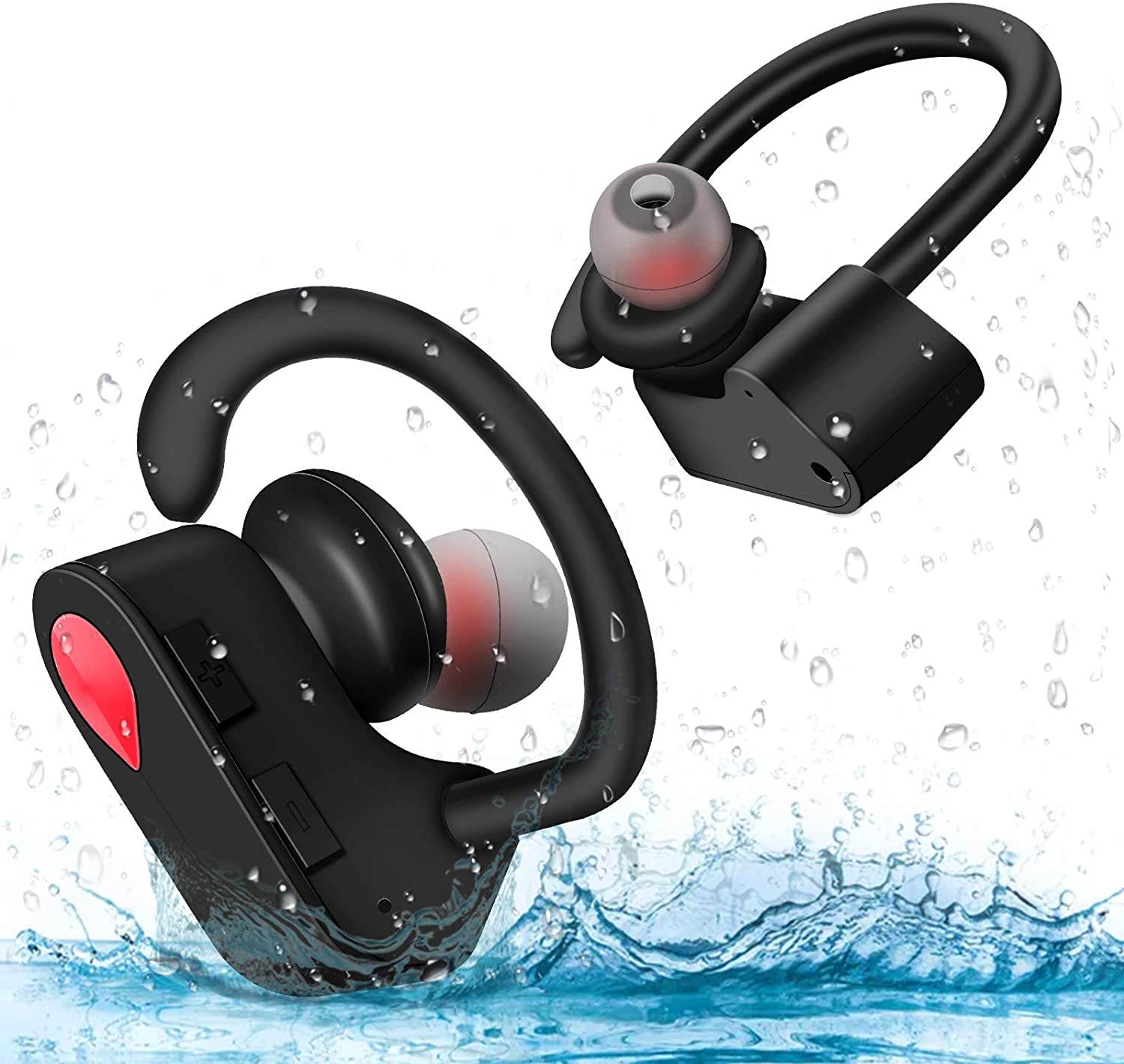 True Wireless Earbuds Bluetooth 5.0 Headphones-1.5H Charging Time/200H Standbytime HD Stereo Sound Headset Built-in Mic TWS Sport in-Ear Earphones for Work