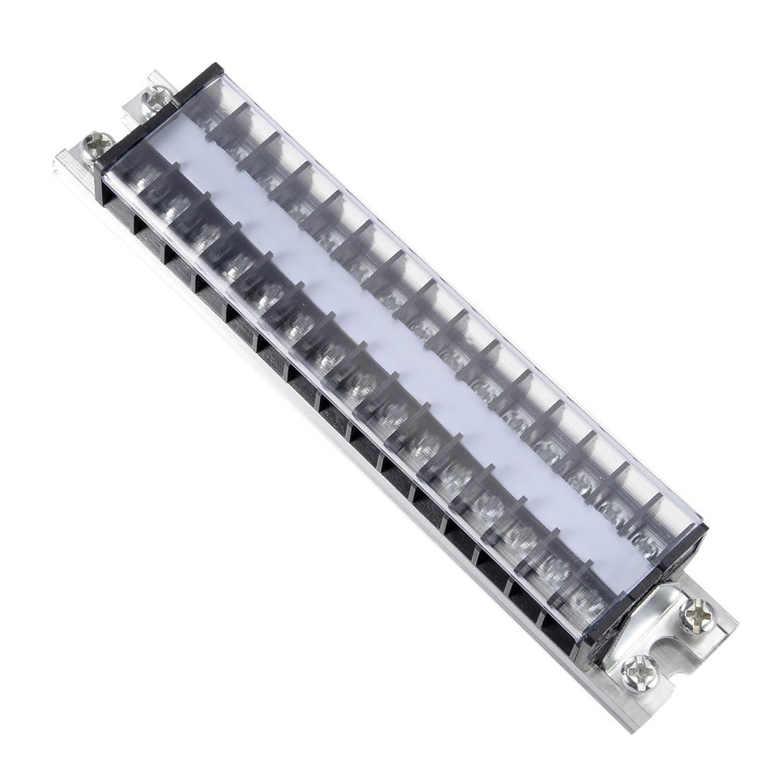 Barrier Terminal Strip Block 660V 15A Dual Row 15P DIN Rail Base Screw Connector