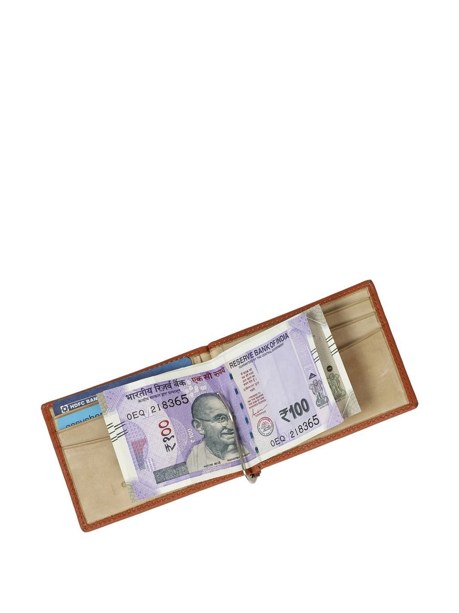 Carlton London Tan Casual Leather Money Clip For Men