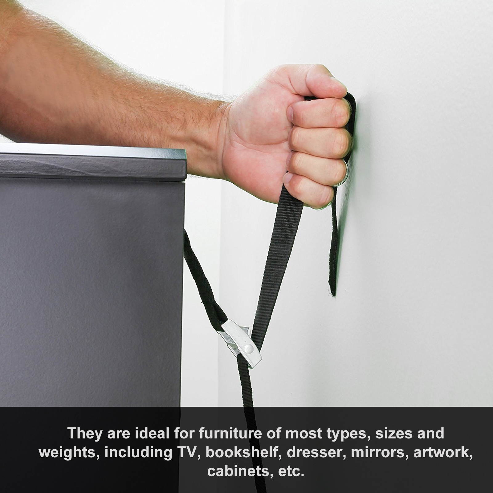 2pcs Resistant Baby Proof Furniture Strap Anti-Tip Strap for Dresser Furniture TV