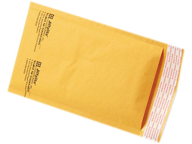 Sealed Air 39091 Jiffylite Self-Seal Mailer, Side Seam, #00, 5 x 10, Golden Brown, 250/Carton