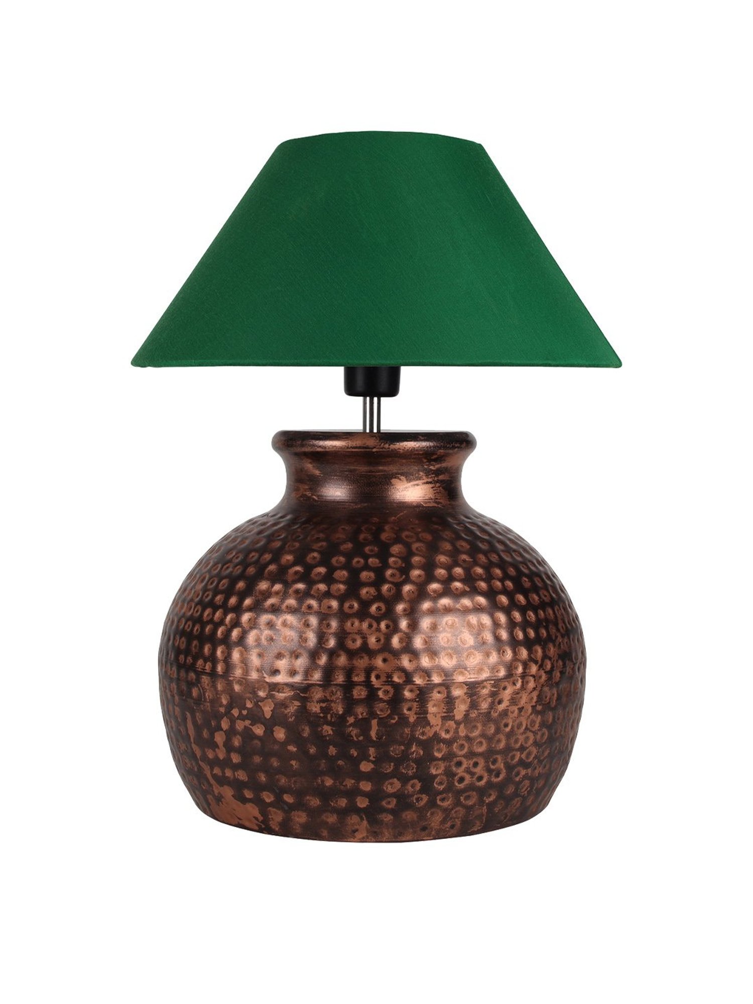 Homesake Green Hammered Oil-Rubbed Bronze Metal Table Lamp