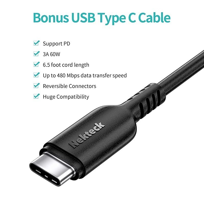 USB C Charger  4Port 72W USB Wall Charger with TypeC 60W Power Delivery PD Charger Station Compatible with iPhone 11 Pro Max 2017 MacBook Pro Pixel XL Galaxy S9 Plus iPad Pro 2018 Black