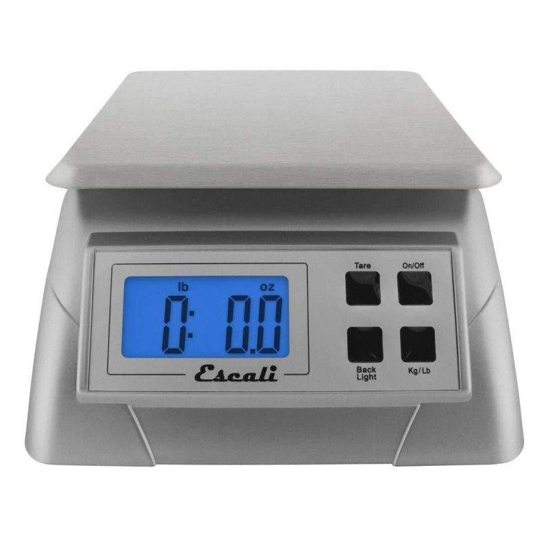 Escali Alimento 136DK Ultra Accurate Scale for Kitchen, Lab or Office, Removable Platform, Digital LCD Display, 13.2lb Capacity, Stainess Steel, 9.75" x 7.00" x 3.75", Stainless and White