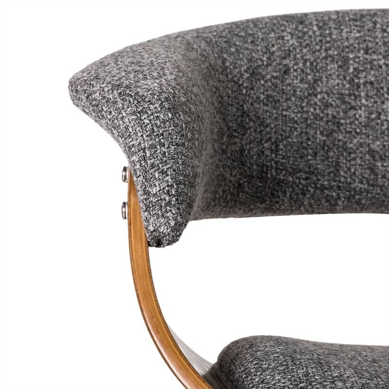 Set of 2 Mid-Century Modern Walnut Swivel Barstools Gray - Glitzhome