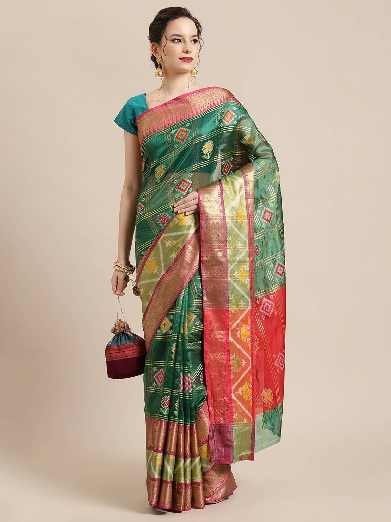 Banarasi Silk Works  Woven Saree with Blouse