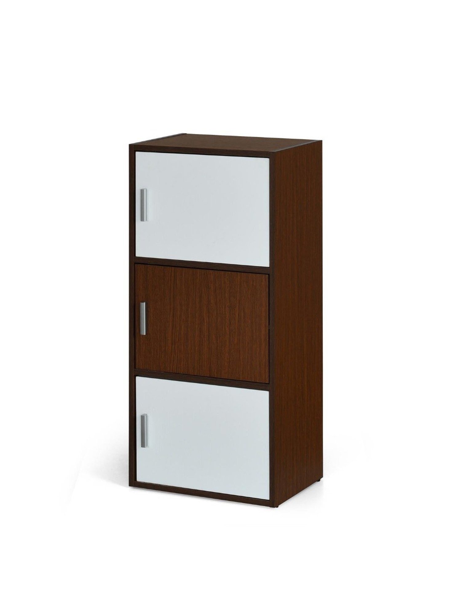 Nilkamal Sear Urban Walnut & Oak White Engineered Wood 3 Tier Storage Cabinet