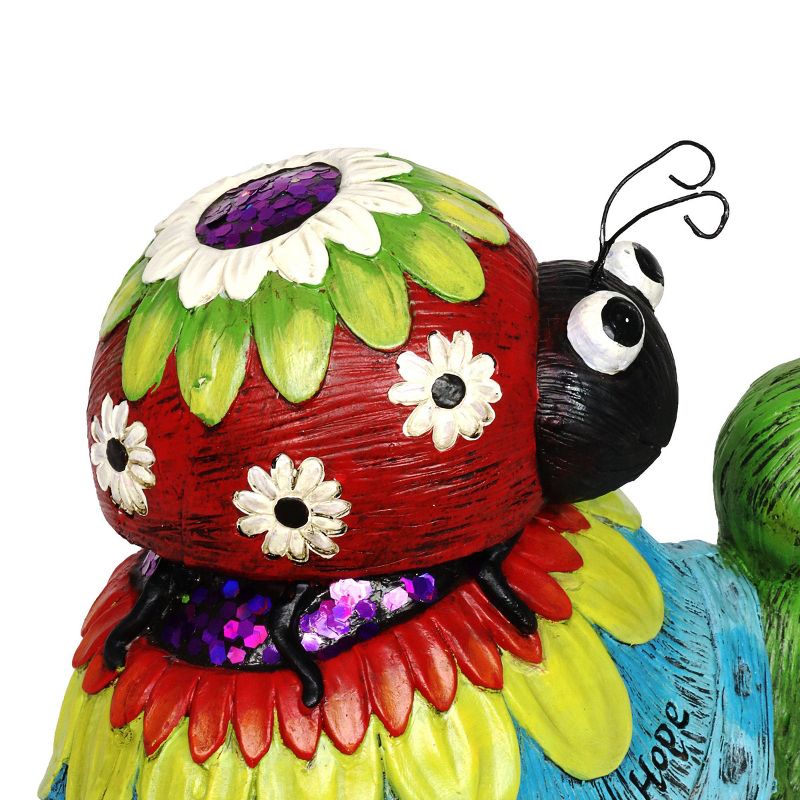 9.25" Resin Garden Turtle and Lady Bug Statue - Exhart