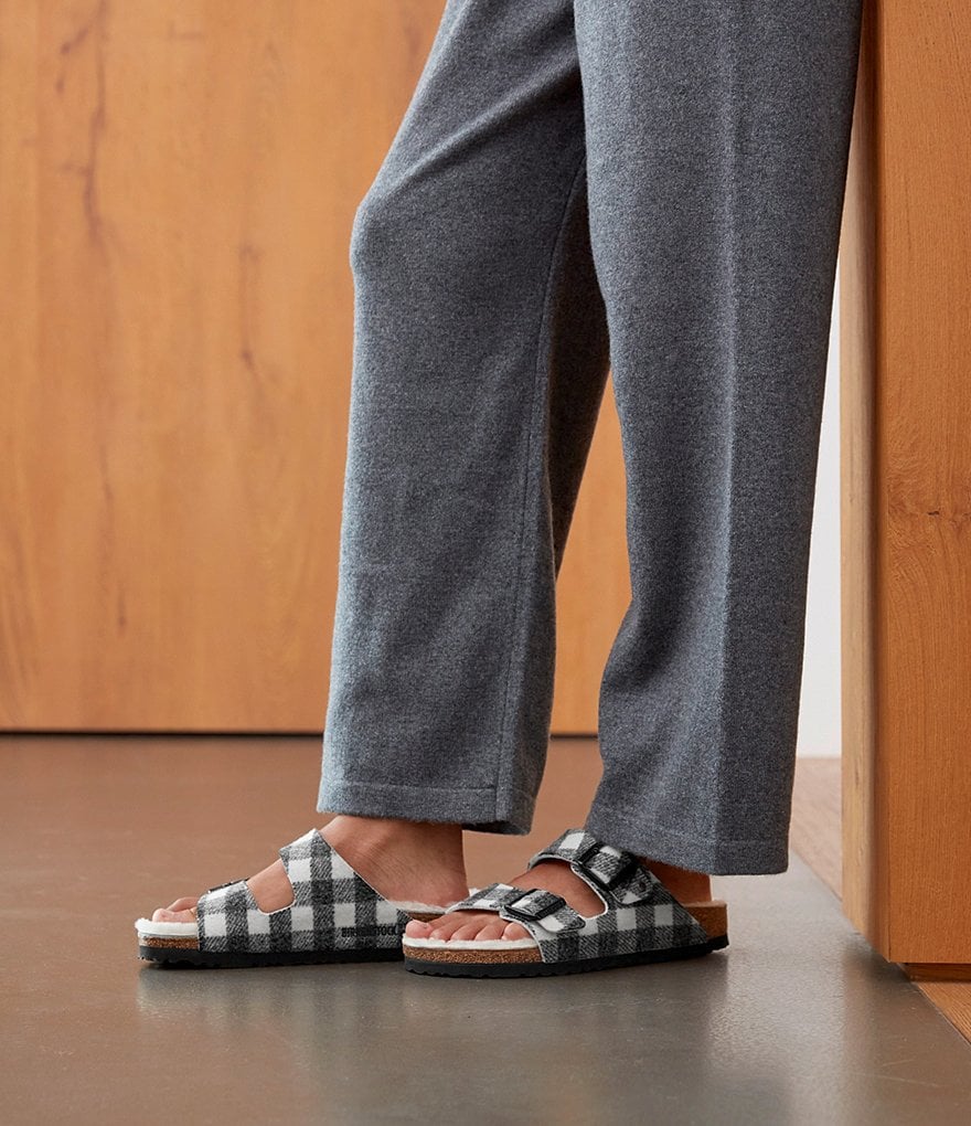 Birkenstock Women's Arizona Plaid Shearling Sandals