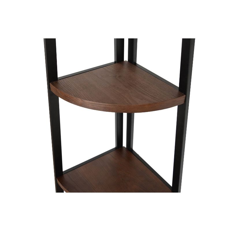 69.9" Odessa 5 Shelf Corner Bookshelf Walnut Brown - Summerland Home