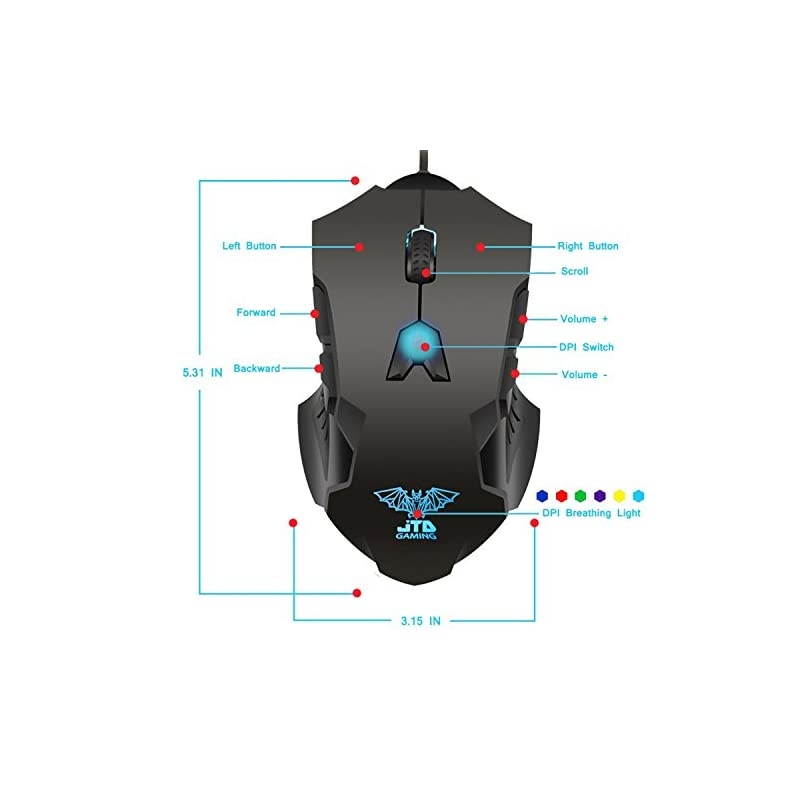 Digital M999 Professional Gaming High Precision 200 to 8200 DPI Adjustable DPI LED Wired USB Laser Gaming Mouse for PC, 8 Programmable Buttons, 5 User Profiles, Omron Switches, Avago Sensor