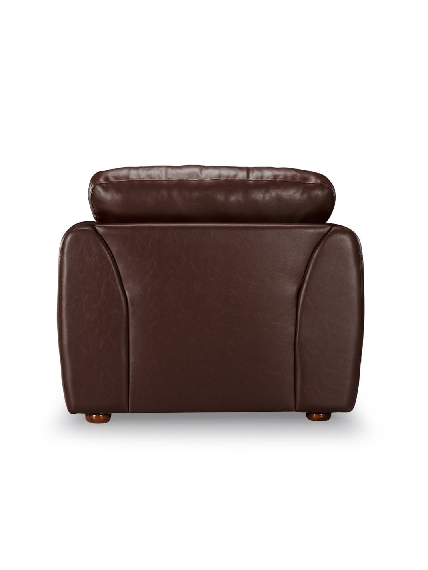 Durian Julian Mahogany Brown Premium Leatherette 1 Seater Sofa