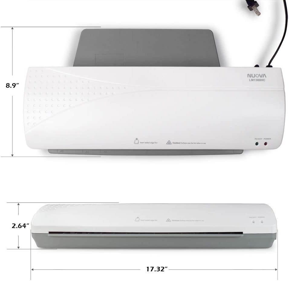 Nuova LM1380HC Dual Mode Thermal & Cold Laminator, 13" Max Width, Quick Warm-Up, White