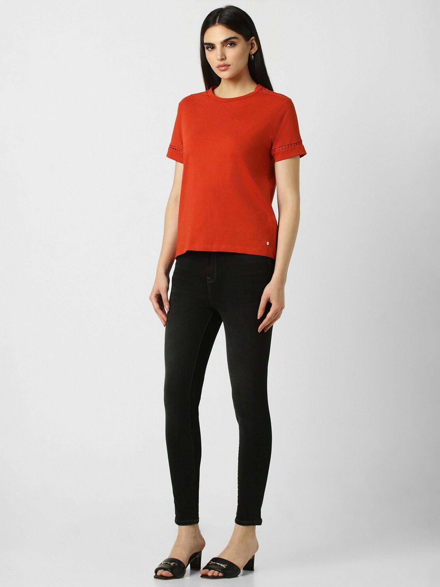 Van Heusen Red Cotton Regular Fit Top