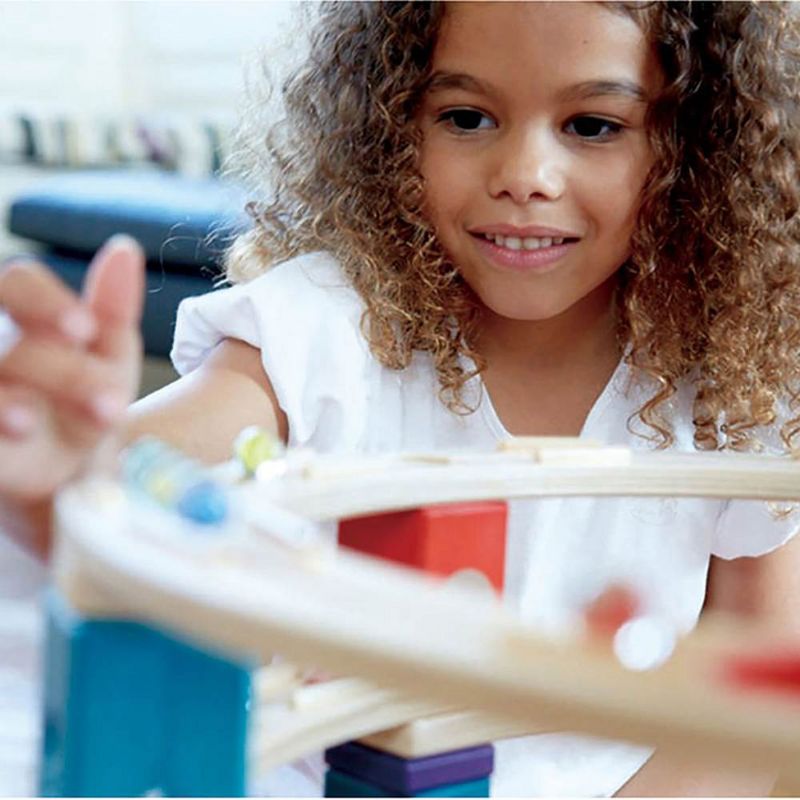 Hape Quadrilla Marble Runs Kids Wooden Music Motion Blocks Play Set with Marbles