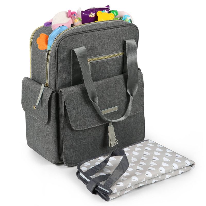 Dabney Lee Harbor Expandable Backpack Diaper Bag - Dark Gray