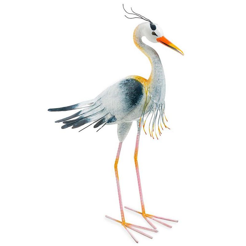 Wind & Weather Handcrafted Indoor/Outdoor Metal Wings Up Heron Sculpture