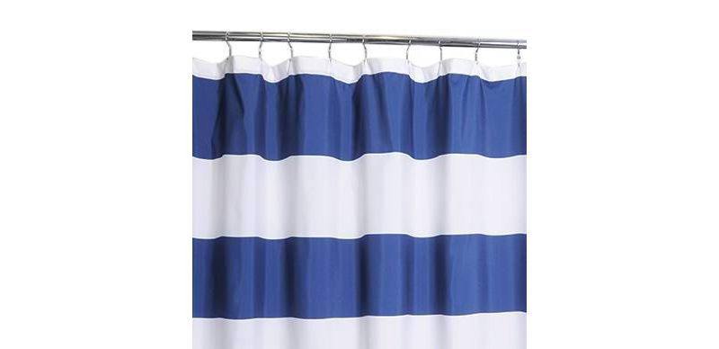Rail Striped Shower Curtain Navy - Moda at Home