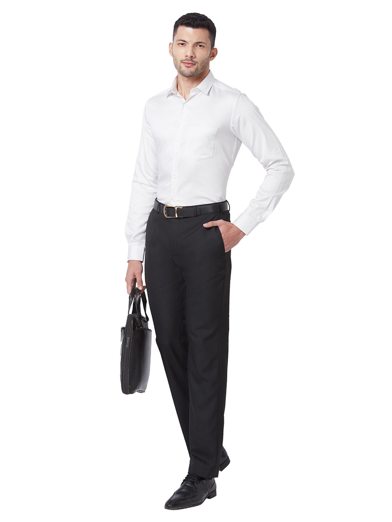Kenneth Cole White Slim Fit Cotton Shirt