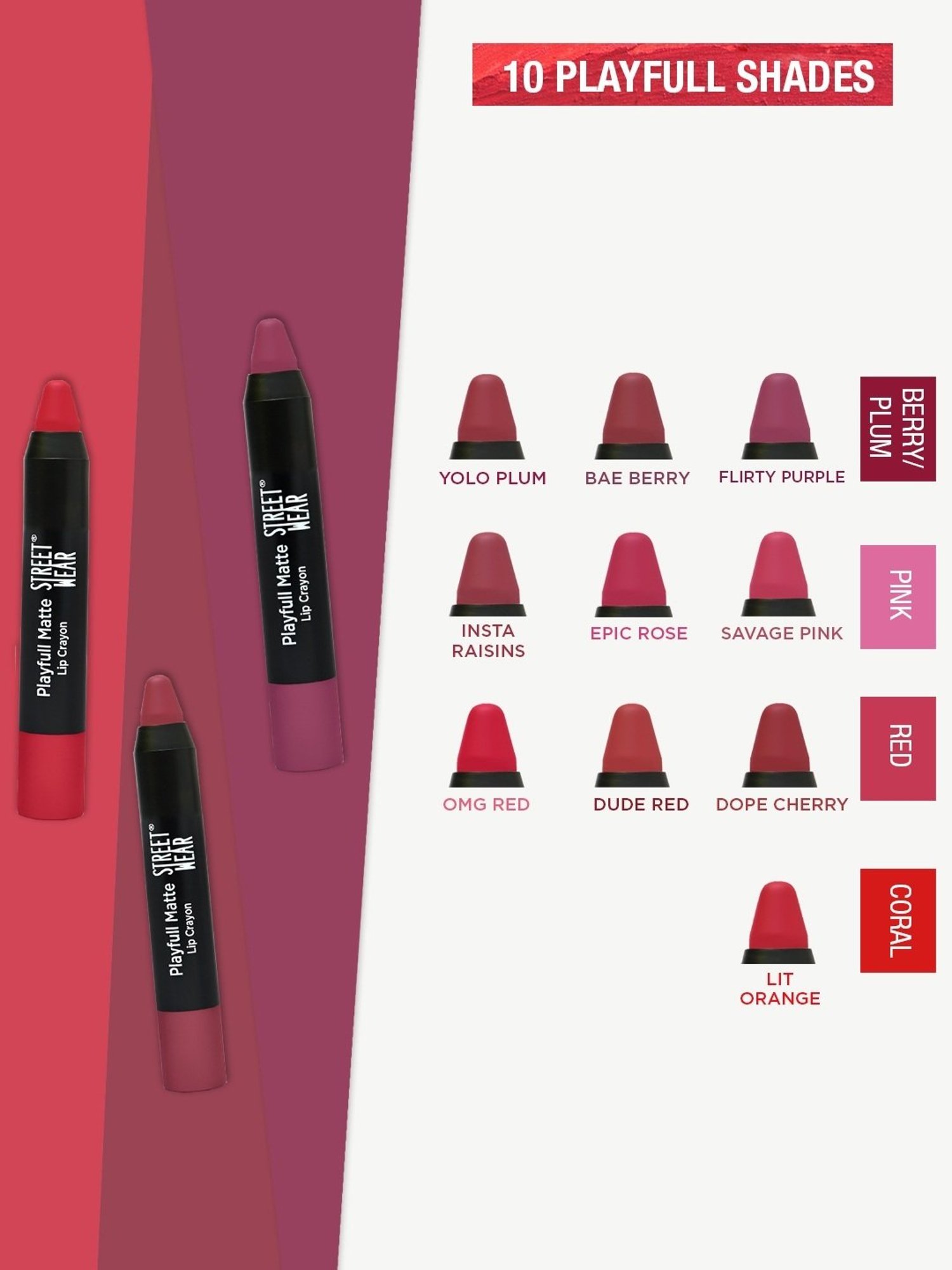 Street Wear Playfull Matte Dude Red - 2.9 gm