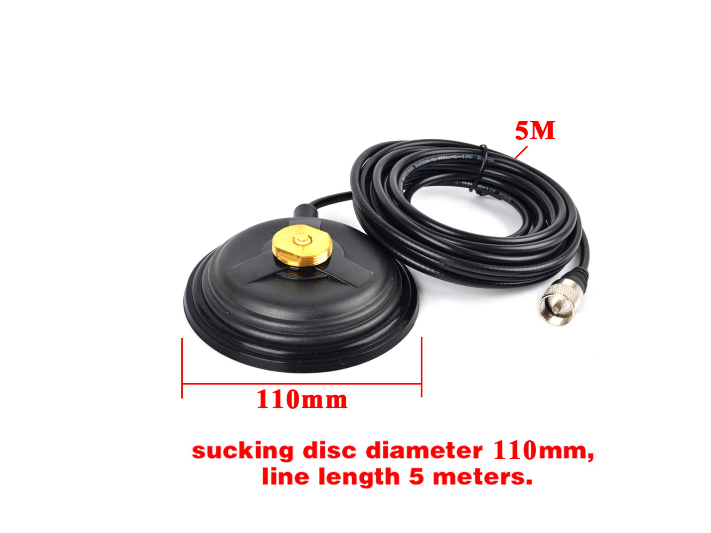 HYS NMO Magnet Base Mount CB/VHF/UHF/HF Ham Radio Magnetic Antenna PL-259 Plug