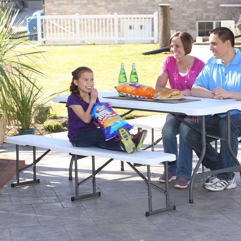 Folding Bench White Granite - Lifetime