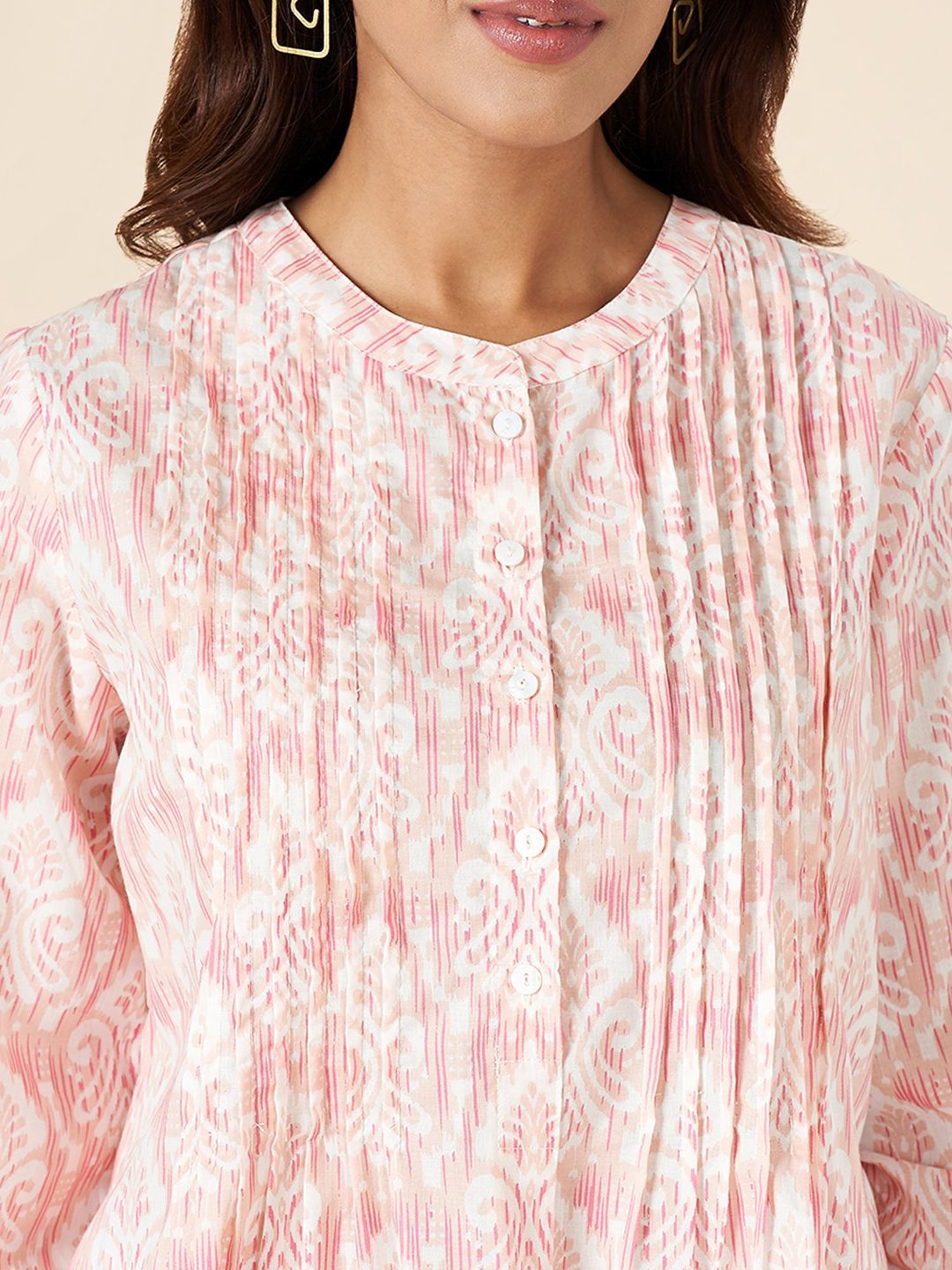 Akkriti by Pantaloons Blush Pink Cotton Printed Tunic